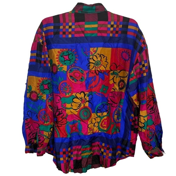 The Limited Vintage Silk Modern Art Print Blouse - Picture 2 of 5